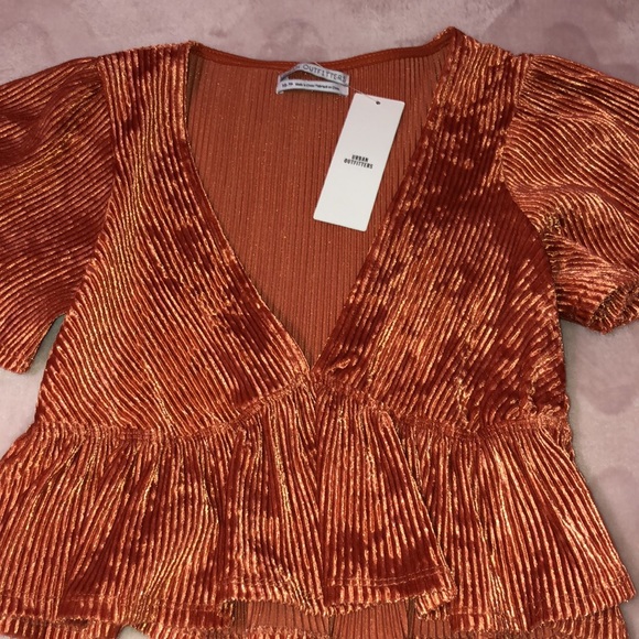 BRAND NEW Urban Outfitters Smitten Ribbed Babydoll Top - Picture 4 of 5